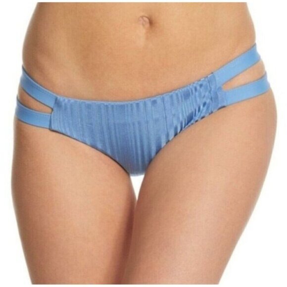 NWT Tavik Chloe Mini Cutout Slinky Rib Swim Bottom in Sea Blue - Large - Picture 1 of 7